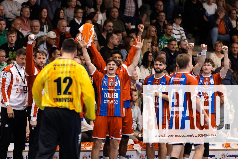 Die Bietigheimer Spieler jubeln GER, FRISCH AUF! Goeppingen vs. SG BBM Bietigheim, Handball, Bundesliga, OPEL HBL, 8. Spieltag, Spielzeit 2026 2027, 10.10.2026, GER, FRISCH AUF! Goeppingen vs. SG BBM Bietigheim, Handball, Bundesliga, OPEL HBL, 8. Spieltag, Spielzeit 2026 2027, 10.10.2026, Goeppingen