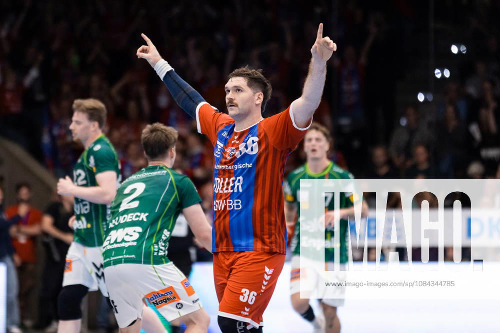 Jonathan FISCHER (SG BBM Bietigheim, 36) Jubel, Freude, Leidenschaft, Erfolg, Emotion, Begeisterung, positive Emotionen GER, FRISCH AUF! Goeppingen vs. SG BBM Bietigheim, Handball, Bundesliga, OPEL HBL, 8. Spieltag, Spielzeit 2026 2027, 10.10.2026, GER, FRISCH AUF! Goeppingen vs. SG BBM Bietigheim, Handball, Bundesliga, OPEL HBL, 8. Spieltag, Spielzeit 2026 2027, 10.10.2026, Goeppingen