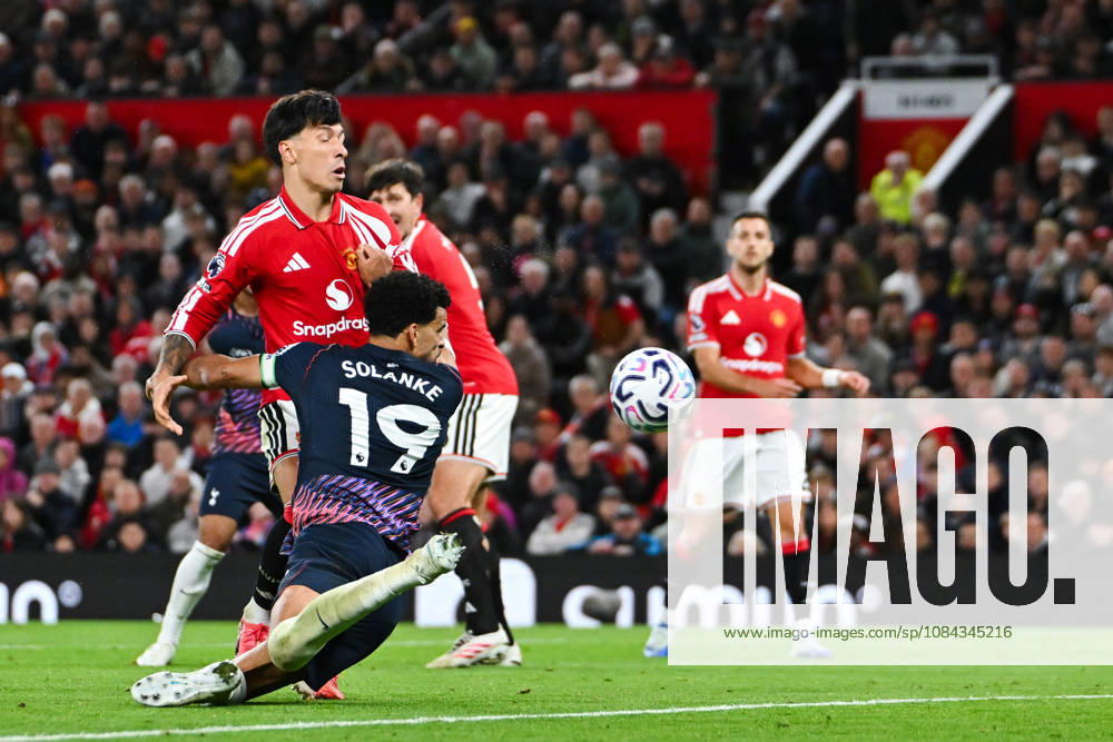 MANCHESTER, ENGLAND, OCT 10: Dominic Solanke of Tottenham Hotspur scores his sides first goal during the Premier League match between Manchester United, ManU and Tottenham Hotspur at Old Trafford in Manchester, England (Will Palmer Sports Press Photo)