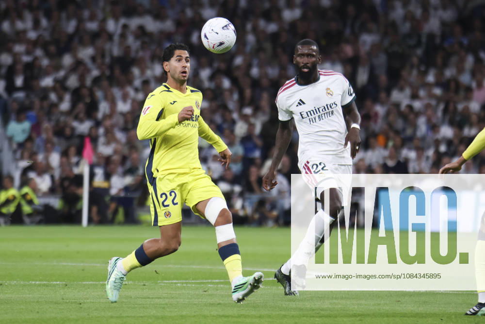 Real Madrid v Villarreal - La Liga EA Sports 2026 27 October 10, 2026, Estadio Santiago Bernabeu, Madrid, Spain: Ayoze Perez of Villarreal is defended by Antonio Rudiger of Real Madrid during La Liga EA Sports match between Real Madrid and Villarreal at Estadio Santiago Bernabeu on October 10, 2026 in Madrid, Spain. Madrid Estadio Santiago Bernabeu Madrid Spain