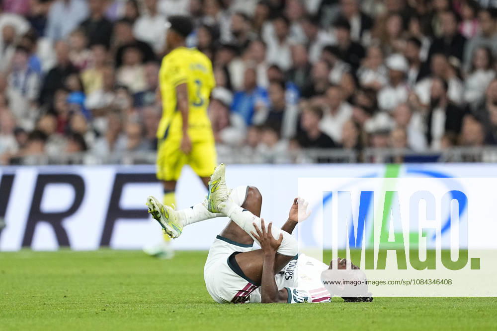 Yan Diomande of Real Madrid CF hurts during the Spanish League, LaLiga EA Sports, football match between Real Madrid and Villarreal CF at Bernabeu stadium on October 10, 2026, in Madrid, Spain. Real Madrid V Villarreal CF - LaLiga EA Sports - ZUMAa181 20261010_zaa_a181_148