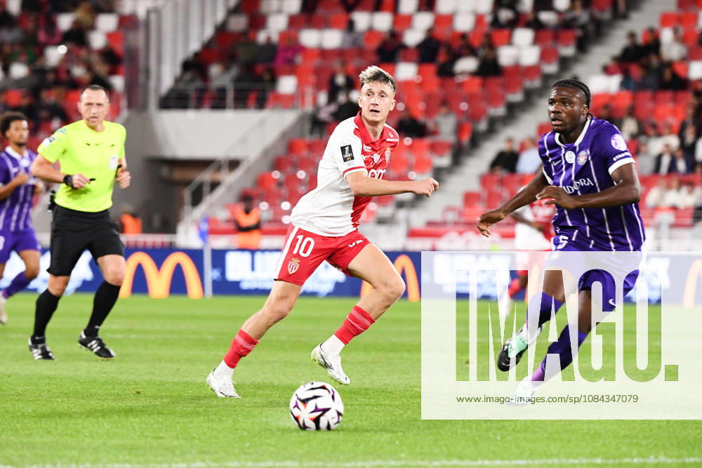 AS Monaco v Toulouse FC - Ligue 1 McDonald s 2026 2027 Aleksandr GOLOVIN of Monaco and Seny KOUMBASSA of Toulouse FC during Ligue 1 McDonald s match between Monaco and Toulouse at Stade Louis II on October 10, 2026 in Monaco, Monaco. Monaco Monaco