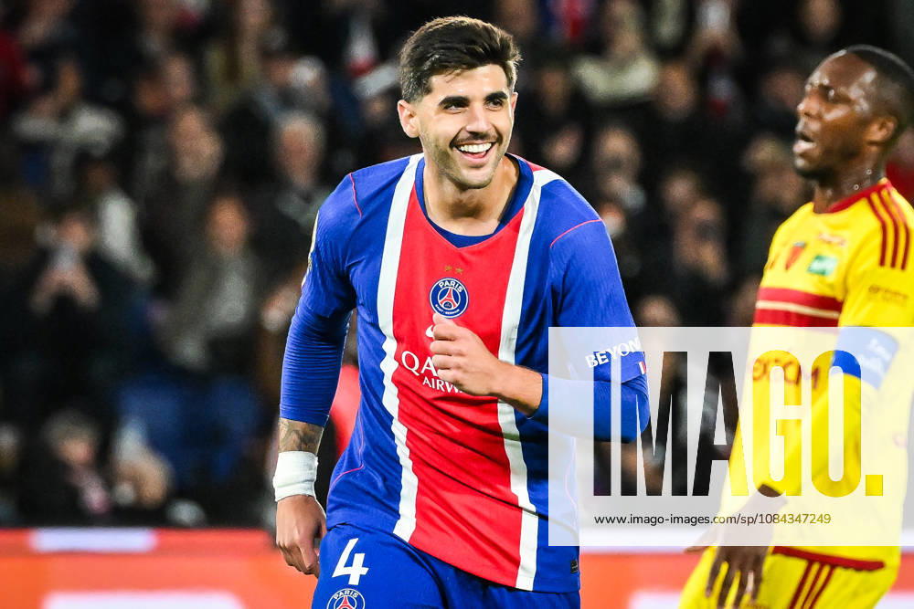 Lucas BERALDO of PSG celebrates his goal during the Ligue 1 match between Paris Saint-Germain (PSG) and Le Mans FC at Parc des Princes Stadium on October 10, 2026 in Paris, France. Paris Saint-Germain V Le Mans FC - Ligue 1 - ZUMAm308 20261010_zsp_m308_006