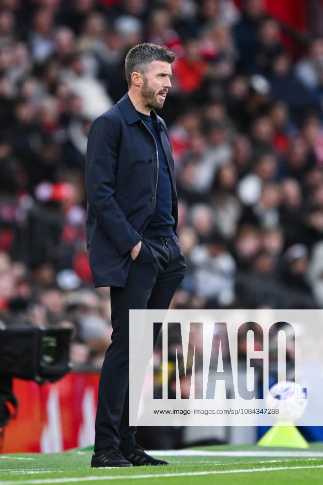 MANCHESTER, ENGLAND, OCT 10: Michael Carrick head coach of Manchester United, ManU looks on during the Premier League match between Manchester United and Tottenham Hotspur at Old Trafford in Manchester, England (Will Palmer Sports Press Photo)