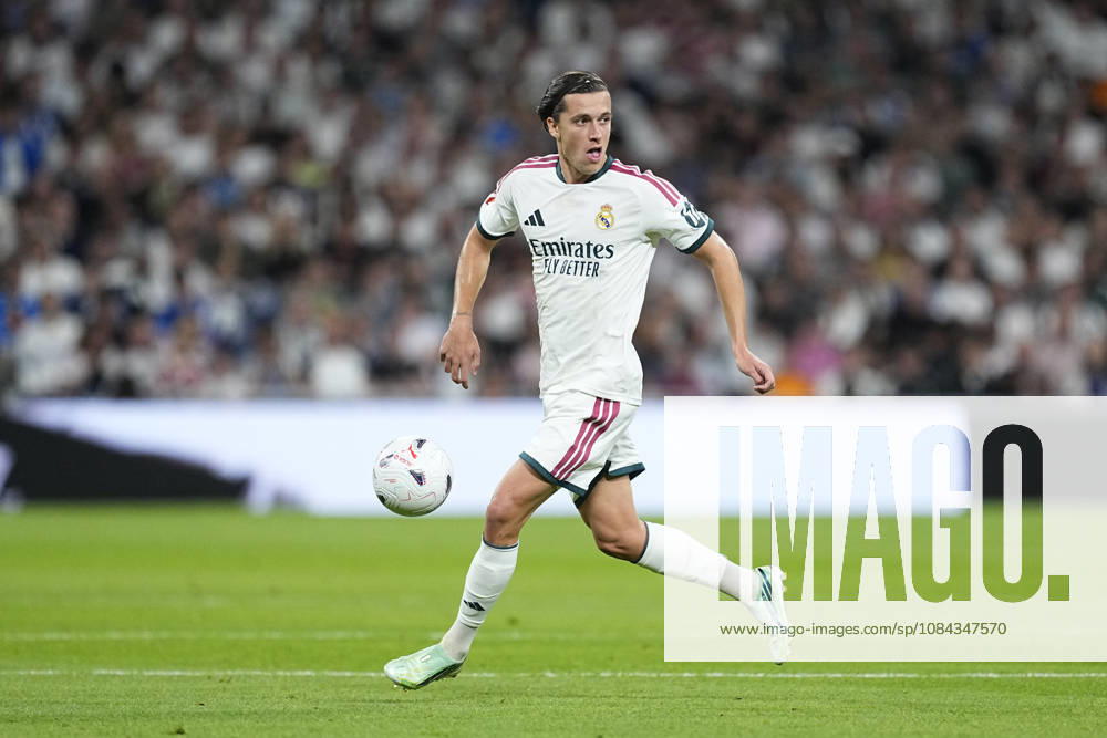 Alvaro Carreras of Real Madrid CF in action during the Spanish League, LaLiga EA Sports, football match between Real Madrid and Villarreal CF at Bernabeu stadium on October 10, 2026, in Madrid, Spain. Real Madrid V Villarreal CF - LaLiga EA Sports - ZUMAa181 20261010_zaa_a181_169