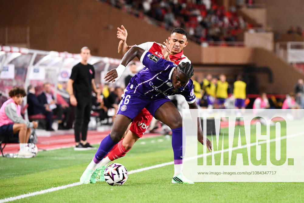 AS Monaco v Toulouse FC - Ligue 1 McDonald s 2026 2027 VANDERSON of Monaco and Alexis VOSSAH of Toulouse FC during Ligue 1 McDonald s match between Monaco and Toulouse at Stade Louis II on October 10, 2026 in Monaco, Monaco. Monaco Monaco