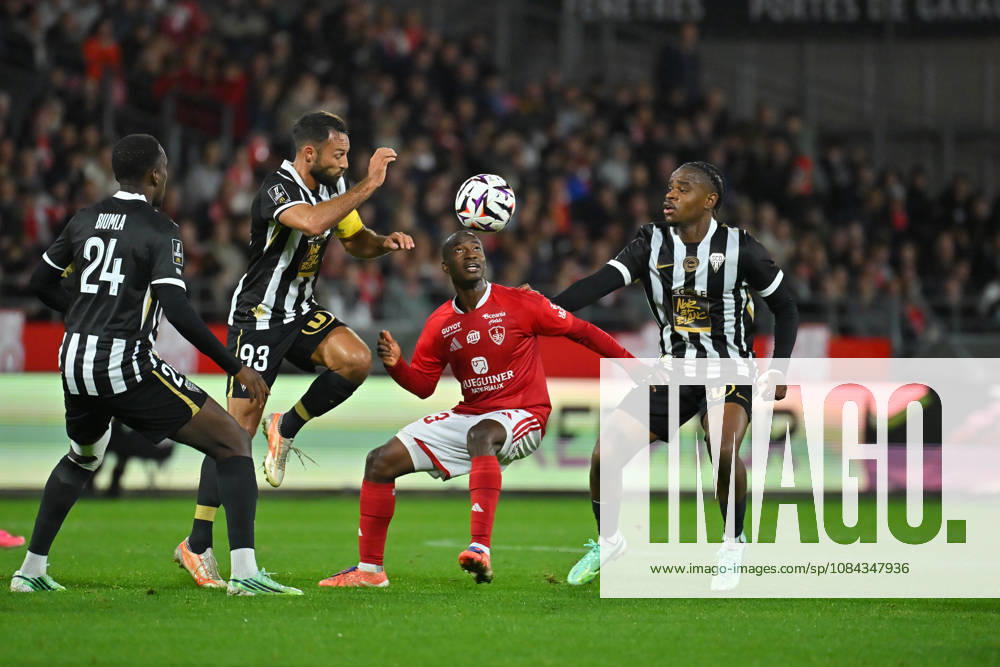 Stade Brestois 29 v Angers SCO - Ligue 1 McDonald s 2026 2027 Haris Belkebla of Angers , Kamory DOUMBIA of Stade Brestois 29 and Joseph KALULU of ANGERS during Ligue 1 McDonald s match between Brest and Angers at Stade Francis-Le Ble on October 10, 2026 in Brest, France. Brest France