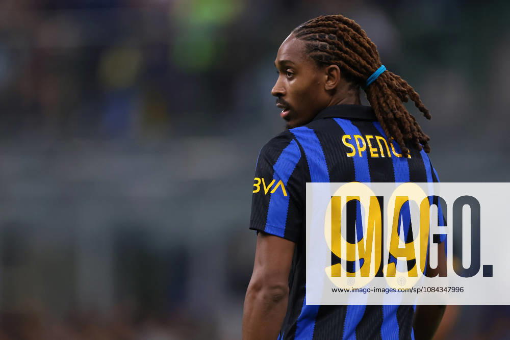 FC Internazionale v Parma Calcio 1913 - Serie A - Season 2026-2027 Milan, Italy, 10th October 2026. Djed Spence of FC Internazionale looks across his shoulder during the FC Internazionale vs Parma Calcio 1913 Serie A match at Giuseppe Meazza, Milan. Picture credit should read: Jonathan Moscrop Milan Stadio Giuseppe Meazza Italy