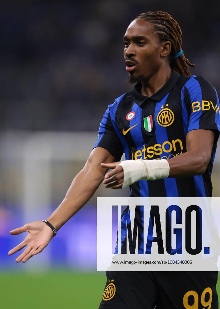 FC Internazionale v Parma Calcio 1913 - Serie A - Season 2026-2027 Milan, Italy, 10th October 2026. Djed Spence of FC Internazionale reacts during the FC Internazionale vs Parma Calcio 1913 Serie A match at Giuseppe Meazza, Milan. Picture credit should read: Jonathan Moscrop Milan Stadio Giuseppe Meazza Italy