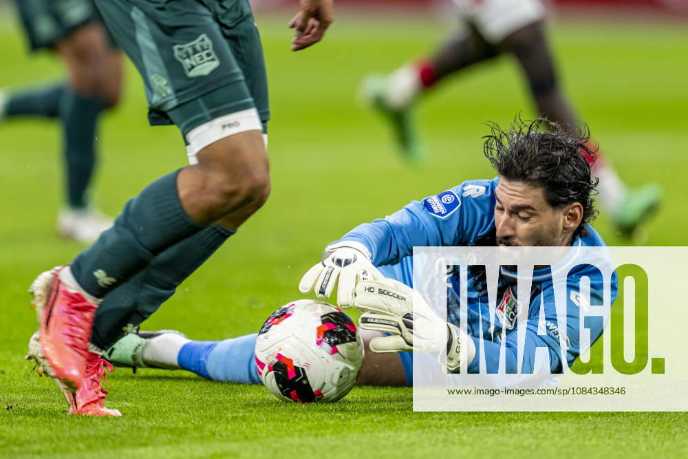 AMSTERDAM - N.E.C. Nijmegen goalkeeper Gonzalo Crettaz during the Vriendenloterij Eredivisie match between Ajax and N.E.C. in Johan Cruijff ArenA on 10 October 2026 in Amsterdam, Netherlands. (Photo by DeFodi Images) -