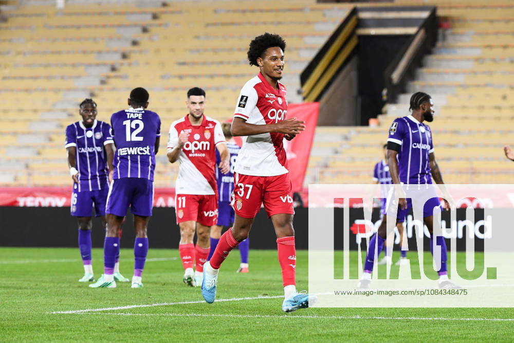 AS Monaco v Toulouse FC - Ligue 1 McDonald s 2026 2027 Edan DIOP of Monaco celebrate after scores during Ligue 1 McDonald s match between Monaco and Toulouse at Stade Louis II on October 10, 2026 in Monaco, Monaco. Monaco Monaco