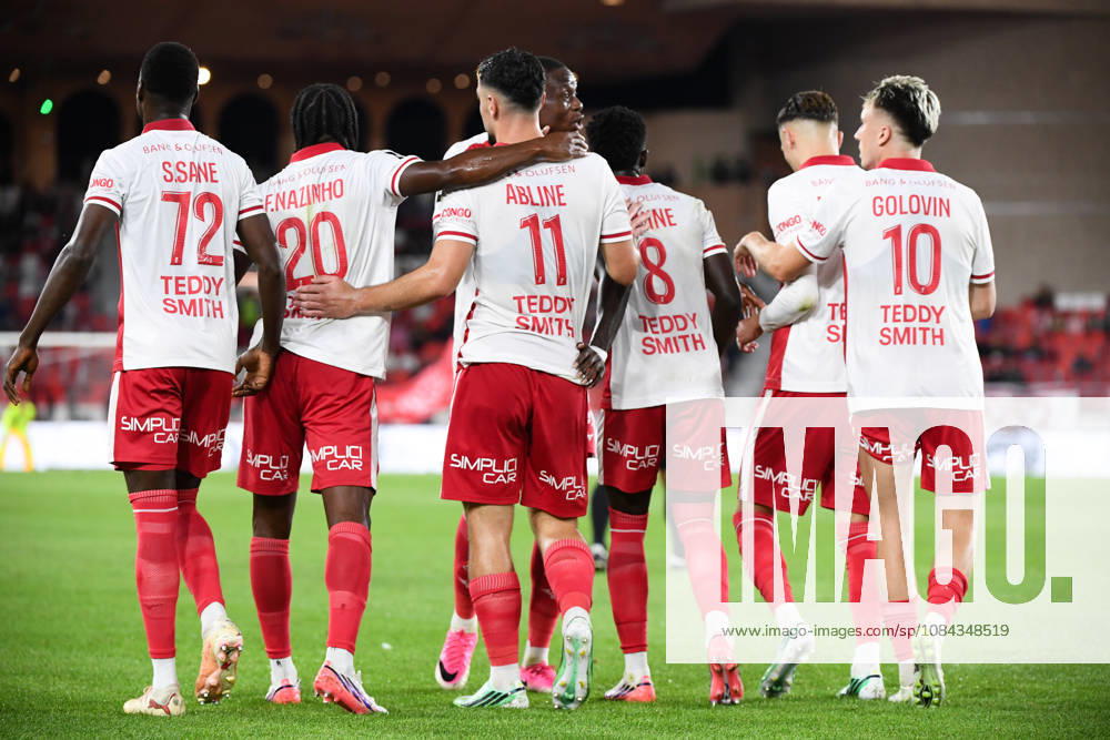 AS Monaco v Toulouse FC - Ligue 1 McDonald s 2026 2027 Sabidou SANE of Monaco, NAZINHO of Monaco, Mathys DETOURBET of Monaco, Denis ZAKARIA of Monaco , Aleksandr GOLOVIN of Monaco, Matthis ABLINE of Monaco celebrate after scores during Ligue 1 McDonald s match between Monaco and Toulouse at Stade Louis II on October 10, 2026 in Monaco, Monaco. Monaco Monaco