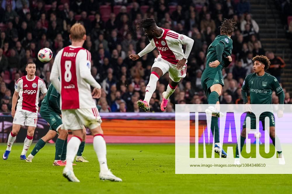 , JohanCruyff Arena , season 2026 2027 , Dutch Eredivisie football , Match between Ajax and NEC Nijmegen , picture shows Ajax player Tolu Arokodare heads the ball Ajax - NEC x208128323x