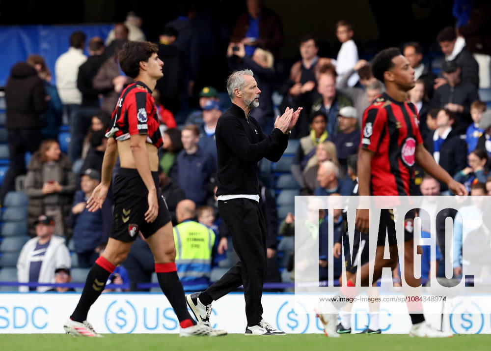10th October 2026; Stamford Bridge, London, England; Premier League Football, Chelsea versus Bournemouth; AFC Bournemouth manager Marco Rose applauding the AFC Bournemouth fans after the match JohnxPatrickxFletcher