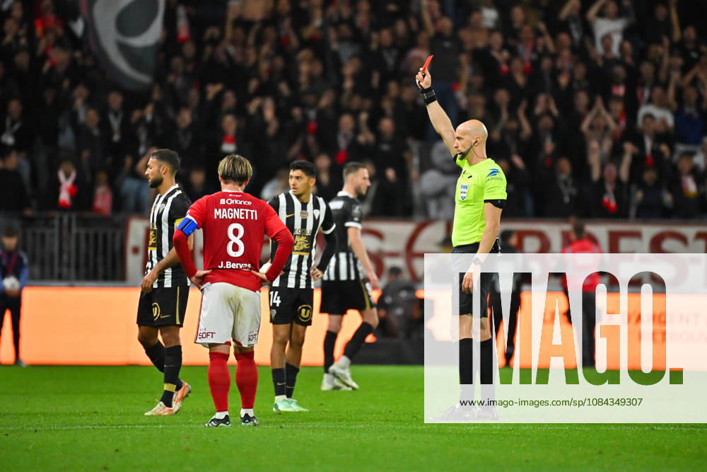 Stade Brestois 29 v Angers SCO - Ligue 1 McDonald s 2026 2027 Eric Wattellier referee , Jordan LEFORT of ANGERS during Ligue 1 McDonald s match between Brest and Angers at Stade Francis-Le Ble on October 10, 2026 in Brest, France. Brest France
