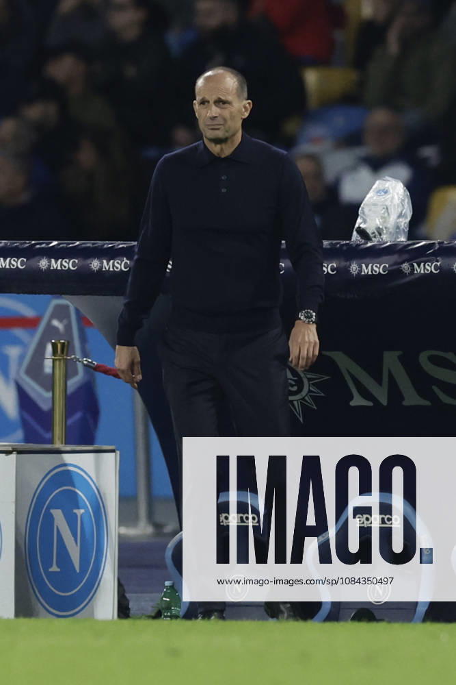 Serie a football match SSC Napoli vs Frosinone Napolis Italian coach Massimiliano Allegri during the Serie A football match between SSC Napoli vs Frosinone at the Diego Armando Maradona Stadium in Naples, southern Italy, on October 10, 2026. _BPH0181