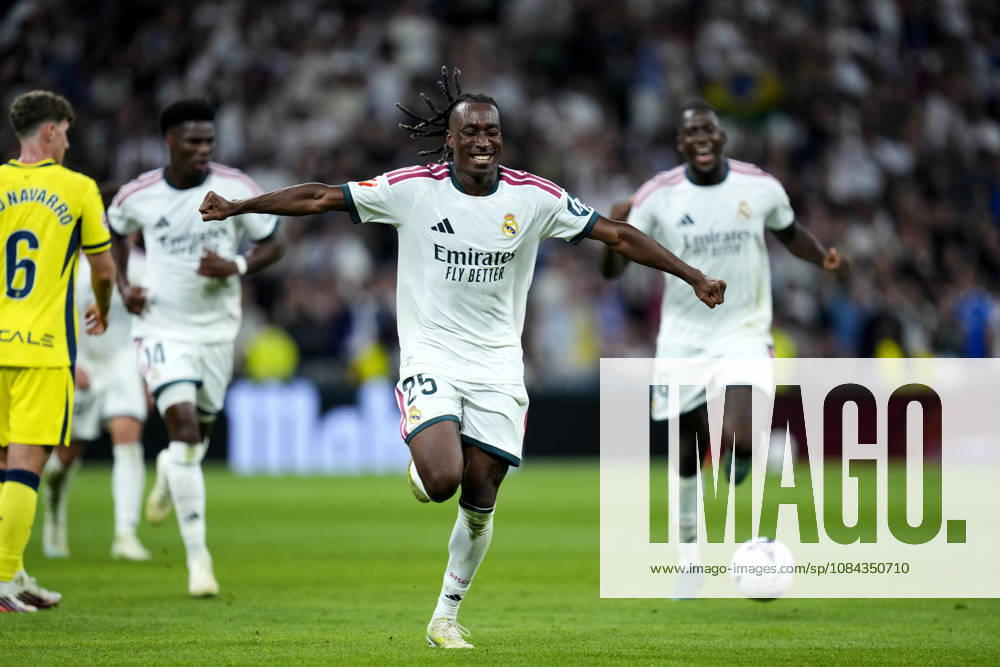 ESP: Real Madrid - Villarreal CF. La Liga EA Sports. Matchday 8. Yan Diomande of Real Madrid CF celebrates after scoring goal during the La Liga EA Sports match between Real Madrid and Villarreal CF played at Santiago Bernabeu Stadium on 10 Oct 2026 in Madrid, Spain. kpng