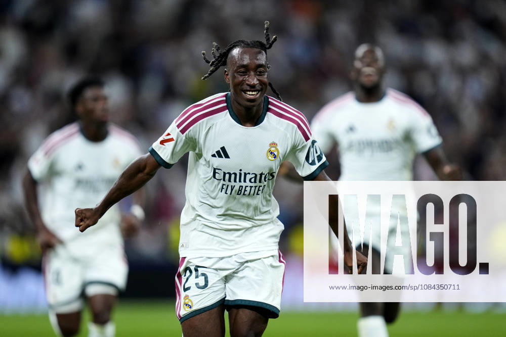 ESP: Real Madrid - Villarreal CF. La Liga EA Sports. Matchday 8. Yan Diomande of Real Madrid CF celebrates after scoring goal during the La Liga EA Sports match between Real Madrid and Villarreal CF played at Santiago Bernabeu Stadium on 10 Oct 2026 in Madrid, Spain. kpng
