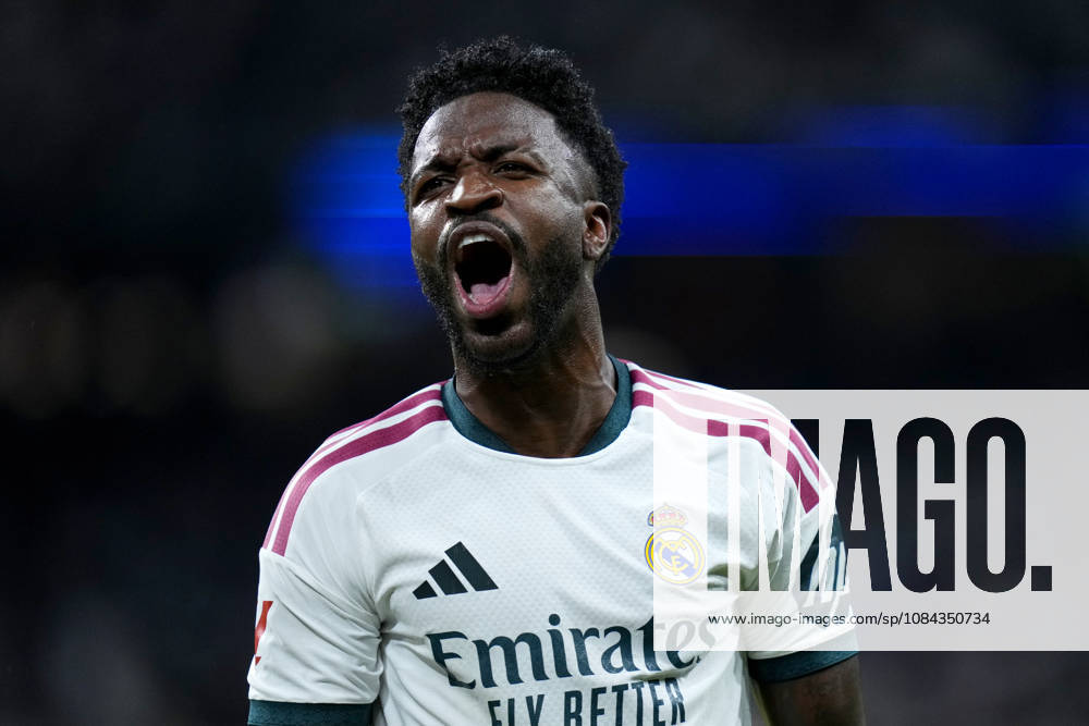 ESP: Real Madrid - Villarreal CF. La Liga EA Sports. Matchday 8. Vinicius Junior of Real Madrid CF celebrates a goal that was subsequently disallowed during the La Liga EA Sports match between Real Madrid and Villarreal CF played at Santiago Bernabeu Stadium on 10 Oct 2026 in Madrid, Spain. kpng