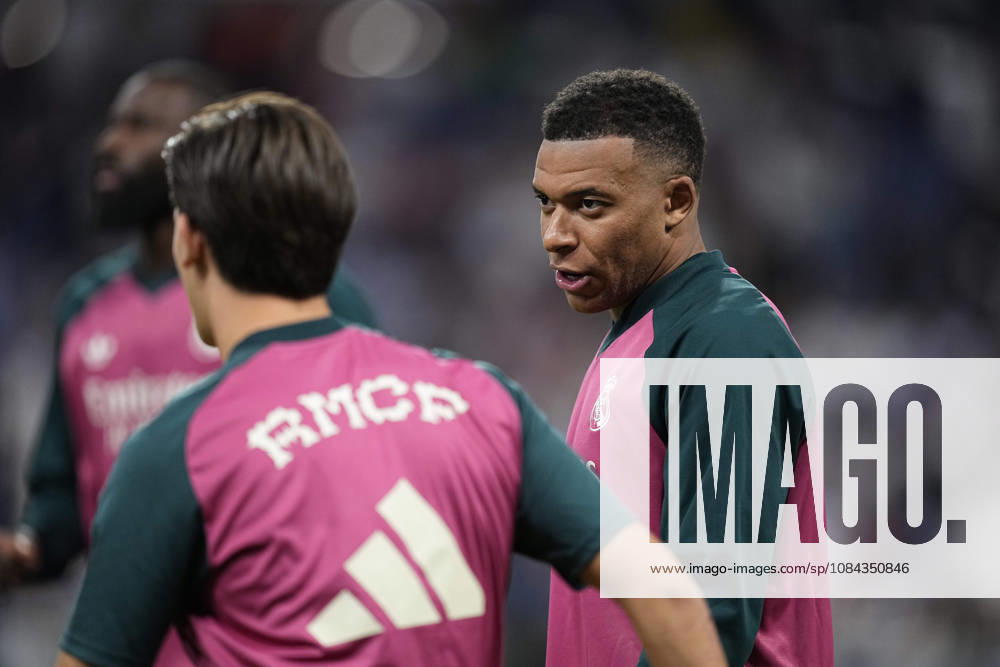 Kylian Mbappe of Real Madrid CF warms up during the Spanish League, LaLiga EA Sports, football match between Real Madrid and Villarreal CF at Bernabeu stadium on October 10, 2026, in Madrid, Spain. Real Madrid V Villarreal CF - LaLiga EA Sports - ZUMAa181 20261010_zaa_a181_209