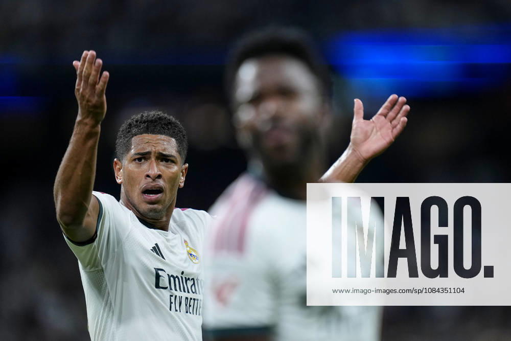 ESP: Real Madrid - Villarreal CF. La Liga EA Sports. Matchday 8. Jude Bellingham and Vinicius Junior of Real Madrid CF during the La Liga EA Sports match between Real Madrid and Villarreal CF played at Santiago Bernabeu Stadium on 10 Oct 2026 in Madrid, Spain. kpng