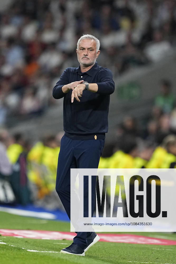 Jose Mourinho, head coach of Real Madrid CF, gestures during the Spanish League, LaLiga EA Sports, football match between Real Madrid and Villarreal CF at Bernabeu stadium on October 10, 2026, in Madrid, Spain. Real Madrid V Villarreal CF - LaLiga EA Sports - ZUMAa181 20261010_zaa_a181_226
