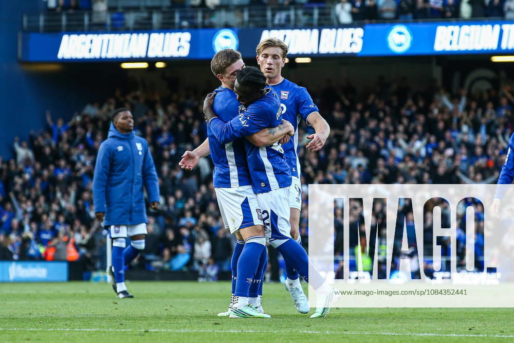 10th October 2026; Portman Road, Ipswich, Suffolk, England; Premier League Football, Ipswich Town versus Fulham; Abdoul Ouattara of Ipswich Town is embraced by team mates after their win AndyxSkinner