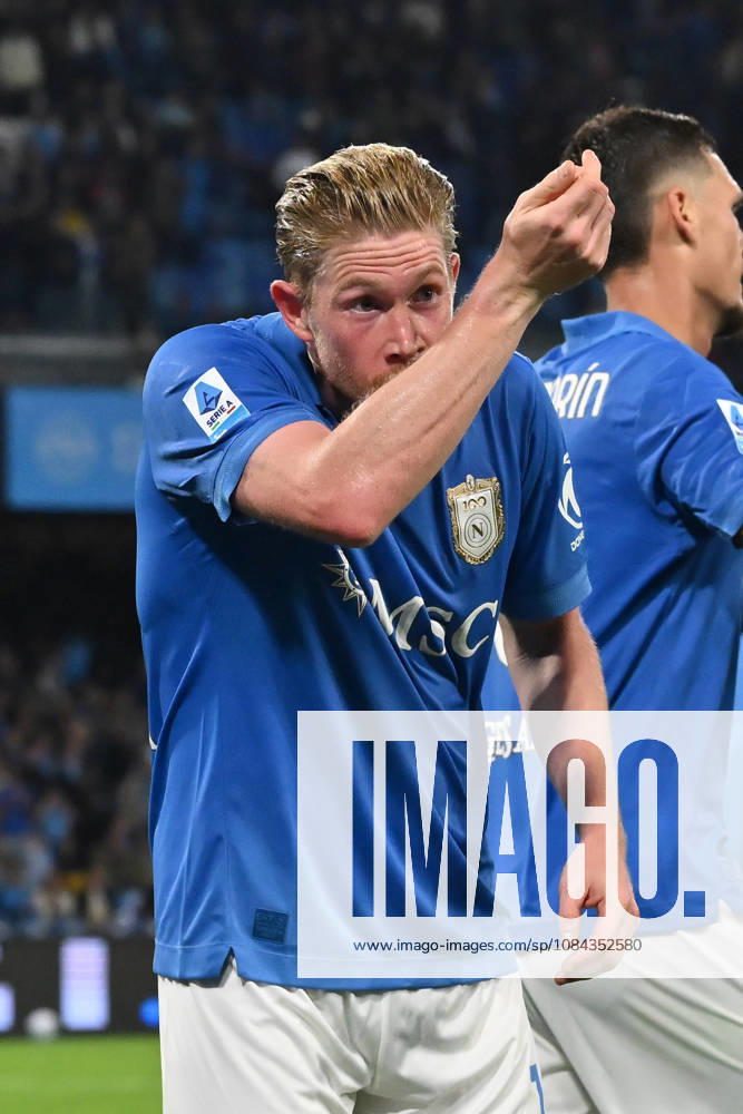 10th October 2026; Stadio Diego Armando Maradona, Naples, Italy; Italian Serie A Football, Napoli versus Frosinone; Kevin De Bruyne of S.S.C. Napoli celebrates after scoring the goal of 3-0 DomenicoxCippitelli