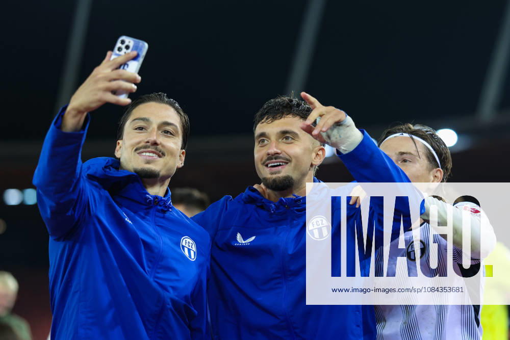 FC Zürich gegen FC Thun Brack Super League 10. Oktober 2026 Kevin Spadanuda (17, FC Zürich, li.) und Bledian Krasniqi (7, FC Zürich) während des Fussballspiels der Brack Super League, FC Zürich gegen FC Thun, 10. Oktober 2026, Stadion Letzigrund, Zürich, Schweiz. Zürich Stadion Letzigrund Zürich Schweiz