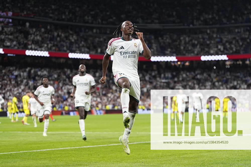 Yan Diomande of Real Madrid CF celebrates after scoring his team s first goal during the Spanish League, LaLiga EA Sports, football match between Real Madrid and Villarreal CF at Bernabeu stadium on October 10, 2026, in Madrid, Spain. Madrid Spain - ZUMAa181 20261010_zaa_a181_241