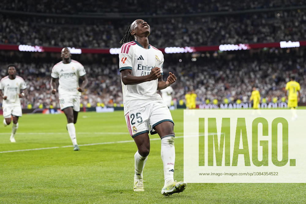 Yan Diomande of Real Madrid CF celebrates after scoring his team s first goal during the Spanish League, LaLiga EA Sports, football match between Real Madrid and Villarreal CF at Bernabeu stadium on October 10, 2026, in Madrid, Spain. Madrid Spain - ZUMAa181 20261010_zaa_a181_242