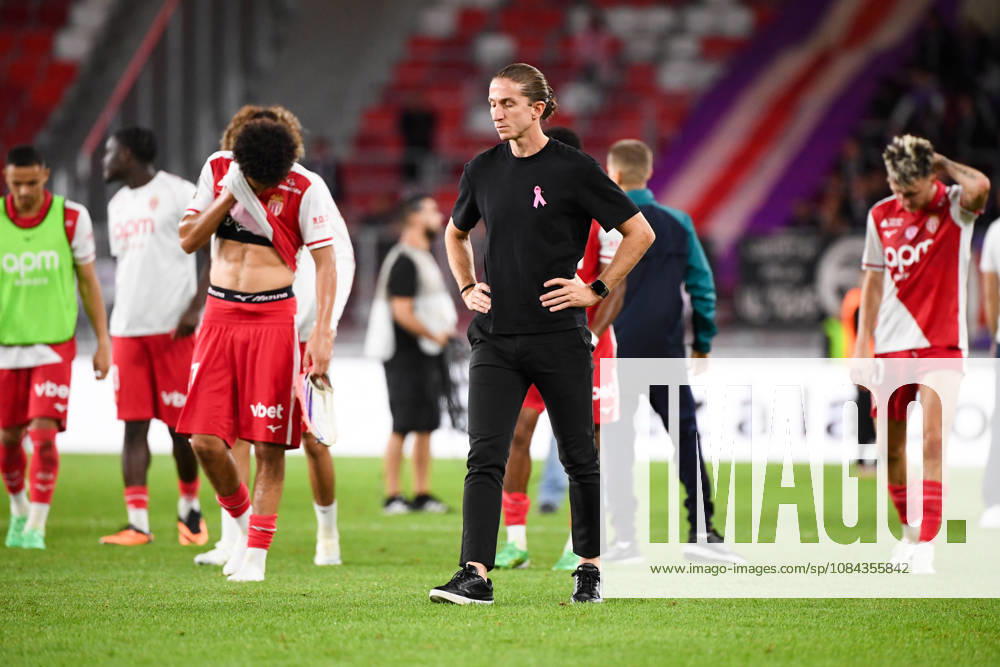 AS Monaco v Toulouse FC - Ligue 1 McDonald s 2026 2027 Head Coach Filipe LUIS of Monaco looks dejected during Ligue 1 McDonald s match between Monaco and Toulouse at Stade Louis II on October 10, 2026 in Monaco, Monaco. Monaco Monaco