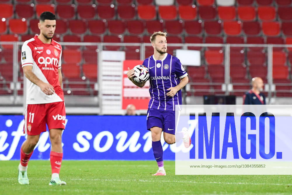 AS Monaco v Toulouse FC - Ligue 1 McDonald s 2026 2027 Casper TENGSTEDT of Toulouse celebrate after scores during Ligue 1 McDonald s match between Monaco and Toulouse at Stade Louis II on October 10, 2026 in Monaco, Monaco. Monaco Monaco