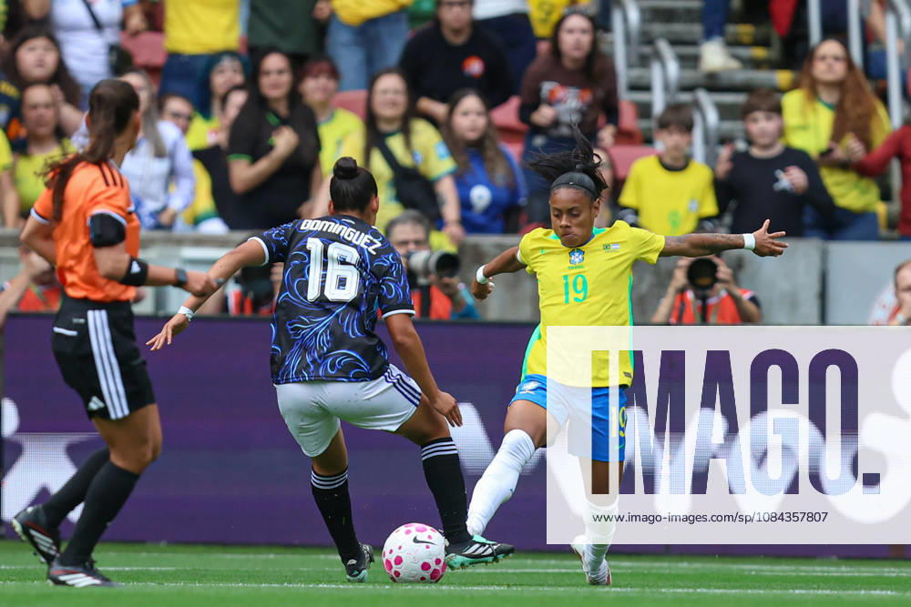 10th October 2026; Beira-Rio Stadium, Porto Alegre, Brazil; Friendlies Women Football, Brazil versus Argentina; Taina Maranhao of Brazil battles for possession with Sof& xed;a Dominguez of Argentina MaxxPeixoto