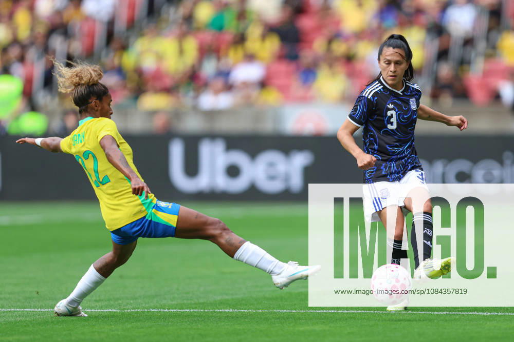 10th October 2026; Beira-Rio Stadium, Porto Alegre, Brazil; Friendlies Women Football, Brazil versus Argentina; Luany Rosa of Brazil battles for possession with Eliana Stabile of Argentina MaxxPeixoto