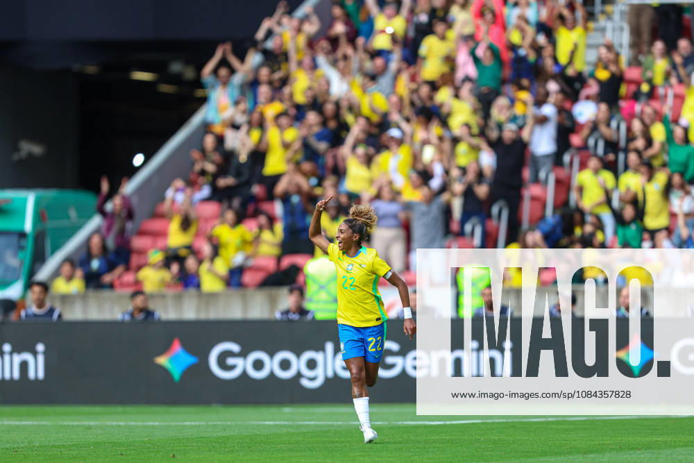10th October 2026; Beira-Rio Stadium, Porto Alegre, Brazil; Friendlies Women Football, Brazil versus Argentina; Luany Rosa of Brazil celebrates his goal in the 26th minute to go up 1-0 MaxxPeixoto