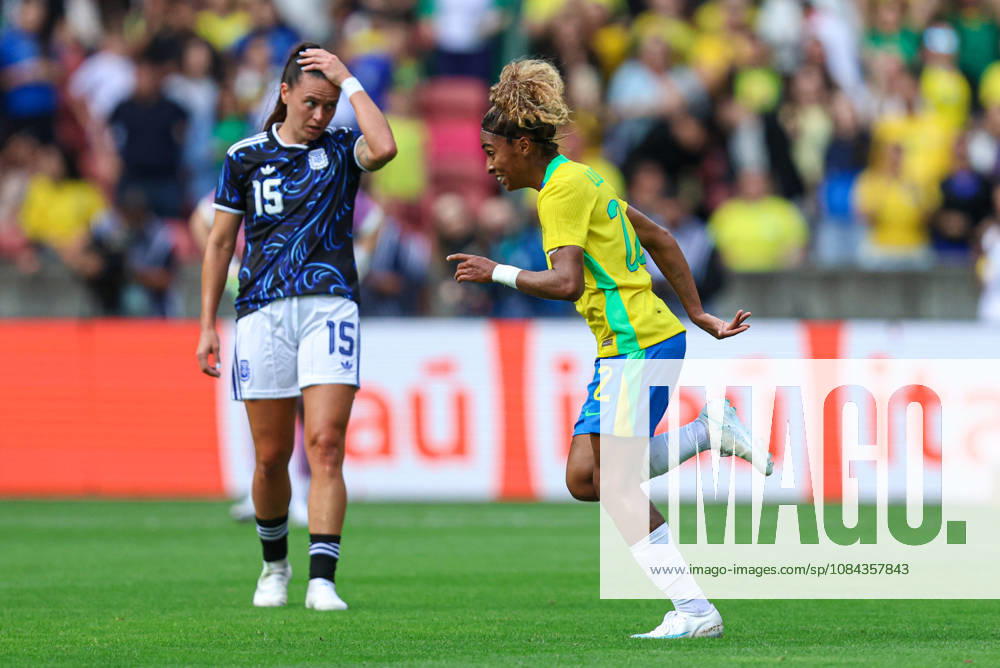 10th October 2026; Beira-Rio Stadium, Porto Alegre, Brazil; Friendlies Women Football, Brazil versus Argentina; Luany Rosa of Brazil celebrates his goal in the 26th minute to go up 1-0 MaxxPeixoto