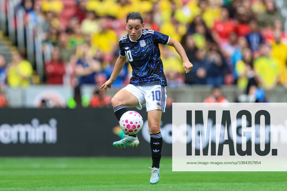 10th October 2026; Beira-Rio Stadium, Porto Alegre, Brazil; Friendlies Women Football, Brazil versus Argentina; Maricel Pereyra of Argentina controls the ball MaxxPeixoto