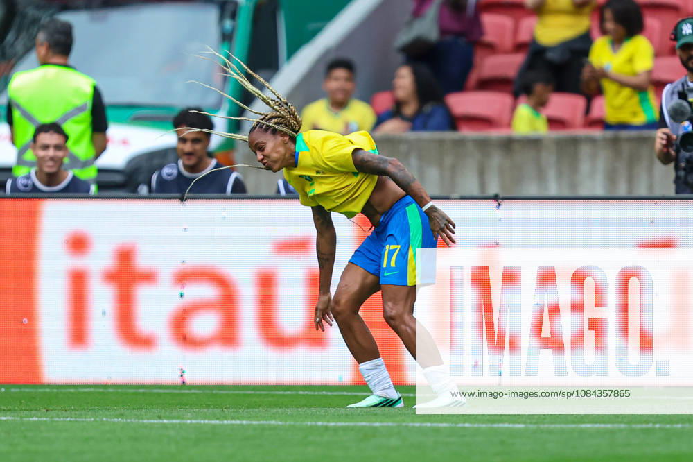 10th October 2026; Beira-Rio Stadium, Porto Alegre, Brazil; Friendlies Women Football, Brazil versus Argentina; Geyse Ferreira of Brazil celebrates his goal in the 38th minute to go up 2-0 MaxxPeixoto