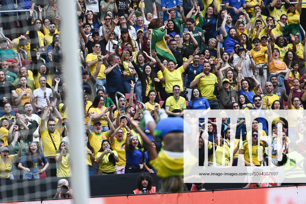 Match between Brazil and Argentina for the women s national team, Nationalteam friendly Fans celebrate Luany s goal during the match between Brazil and Argentina, valid for the Women s National Team friendly, held at the Beira-Rio stadium, in Porto Alegre this Saturday (10). Porto Alegre Rio Grande do Sul Brasil