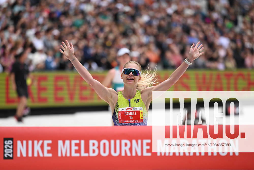 2026 MELBOURNE MARATHON, Camille French of New Zealand crosses the finish line to win the womens marathon during the 2026 Melbourne Marathon Festival in Melbourne, Sunday, October 11, 2026. ( NO ARCHIVING, MELBOURNE VICTORIA Australia