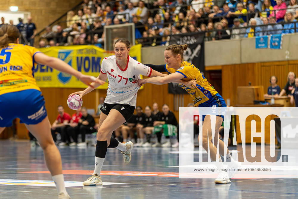 Handball I Damen I Saison 2026-2027 I 2. Bundesliga I 5. Spieltag I SV Todesfelde - HSV Solingen-Gräfrath 76 I 10.10.2026 v.l. Vanessa Brandt (77, HSV Solingen-Gräfrath 76), Rieka Thal (33, SV Todesfelde) Bad-Schwartau Ludwig-Jahn-Halle Schleswig Holstein Deutschland