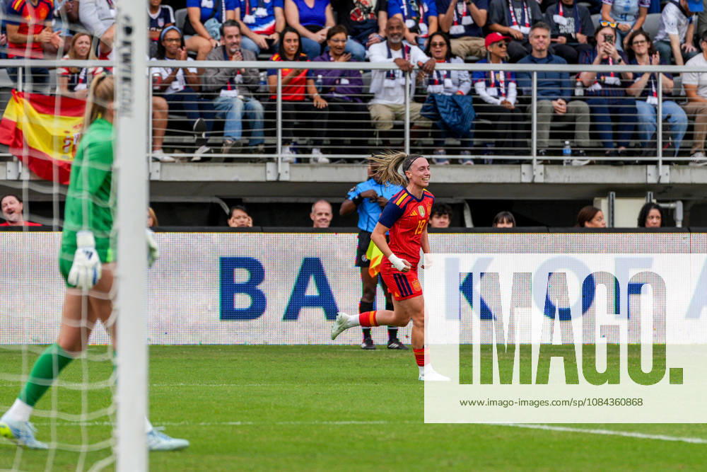 USA v Spain - Women s International Friendly, Länderspiel, Nationalmannschaft WASHINGTON D.C., UNITED STATES - OCTOBER 10: Eva Navarro of Spain celebrates after scoring a goal during Women s International Friendly football match between USA and Spain at Audi Field Stadium in Washington D.C., United States on October 10, 2026. Hasan Akbas Anadolu District of Columbia United States. Editorial use only. Please get in touch for any other usage.