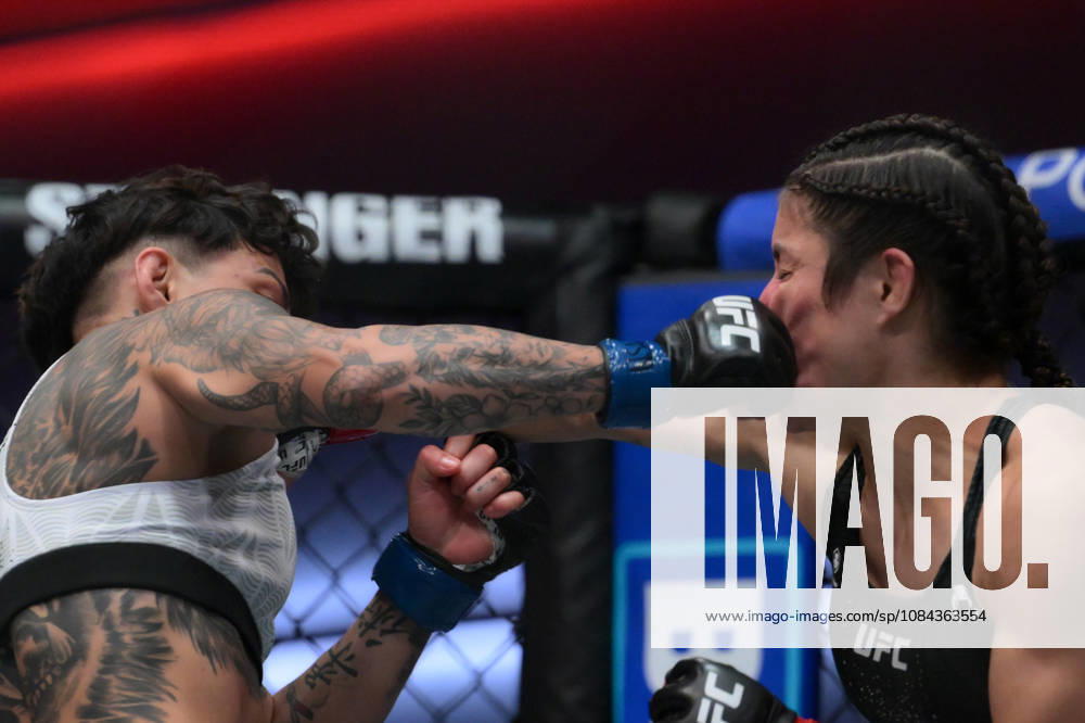 LOOPY GODINEZ defeats KETLEN SOUZA by unanimous decision (29-28, 29-28, 29-28) during UFC Fight Night night the Meta APEX in Las Vegas. UFC Fight Night: Loopy Godinez Defeats Ketlen Souza By Unanimous Decision. - ZUMAo117 20261010_zsp_o117_008