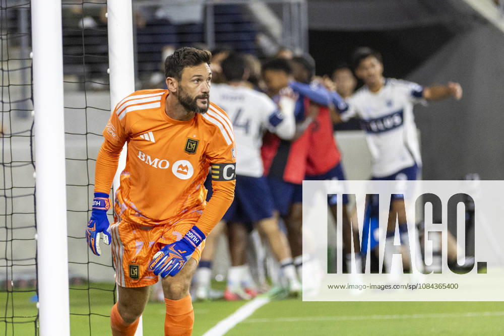 Los Angeles FC goalkeeper Hugo Lloris (1) reacts after failed save goal by Vancouver Whitecaps defensive midfielder Oliver Larraz (8) during a MLS, Fussball Herren, USA soccer game on Saturday, Oct. 10, 2026 in Los Angeles. Los Angeles USA - ZUMAc68_ 20261010_zaf_c68_026