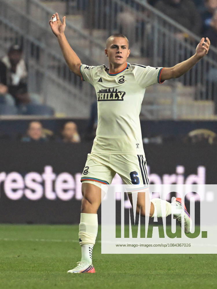 Philadelphia Union Vs Real Salt Lake - October 10, 2026 Cavan Sullivan 6 of the Philadelphia Union gestures for the ball during the Major League Soccer 2026 match between Philadelphia Union and Real Salt Lake at Subaru Park in Chester, Pennsylvania, on October 10, 2026. Philadelphia United States