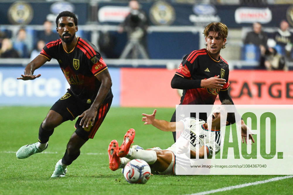 Philadelphia Union Vs Real Salt Lake - October 10, 2026 Quinn Sullivan 33 of the Philadelphia Union is fouled by Kobi Henry 3 of Real Salt Lake during the Major League Soccer 2026 match between Philadelphia Union and Real Salt Lake at Subaru Park in Chester, Pennsylvania, on October 10, 2026. Philadelphia United States