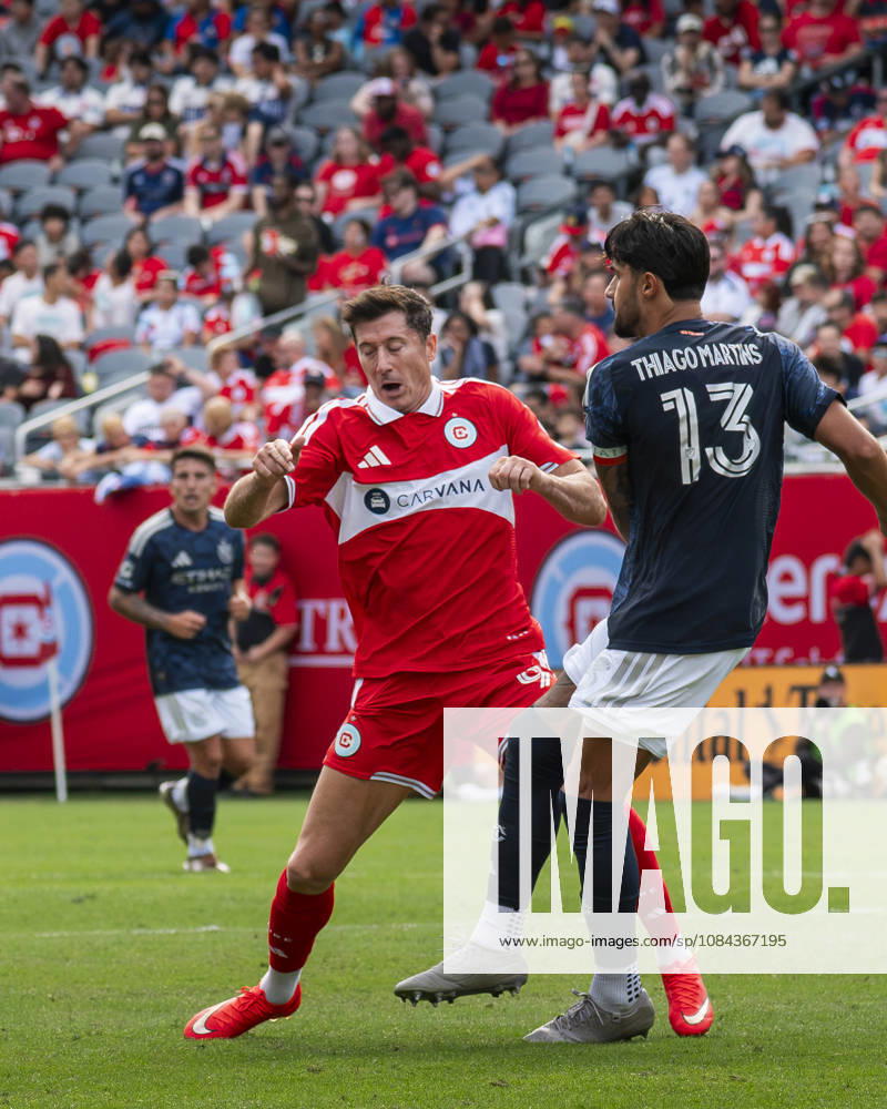 Chicago Fire FC V New York City FC - MLS, Fussball Herren, USA - October 10, 2026 Robert Lewandowski ( 9) of Chicago Fire FC is in action during the match between Chicago Fire FC and New York City FC at Soldier Field Stadium in Chicago, United States, on October 10, 2026. Chicago IL United States