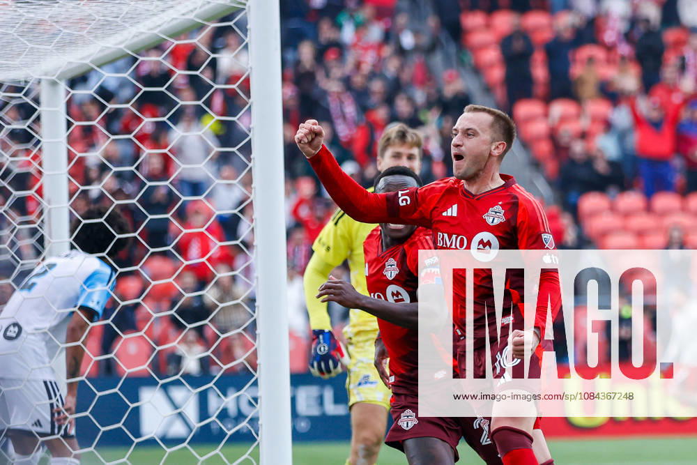 Toronto FC v CF Montreal Djordje Mihailovic 10 of Toronto FC celebrates a goal during a Major League Soccer game between Toronto FC and CF Montreal at BMO Field in Toronto, Ontario, Canada, on October 10, 2026. Toronto Ontario Canada