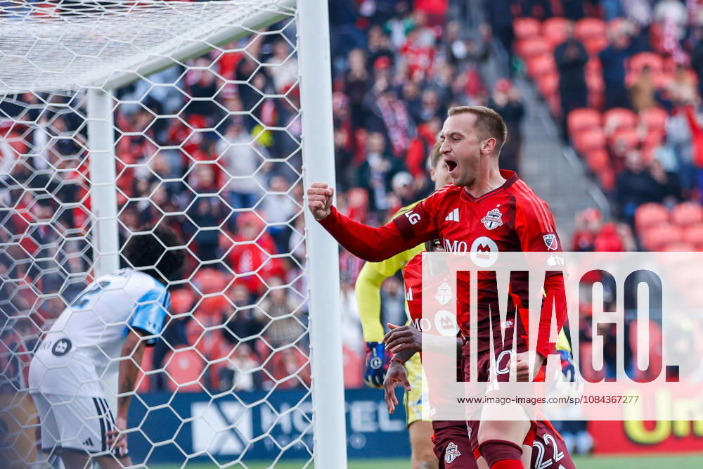 Toronto FC v CF Montreal Djordje Mihailovic 10 of Toronto FC celebrates a goal during a Major League Soccer game between Toronto FC and CF Montreal at BMO Field in Toronto, Ontario, Canada, on October 10, 2026. Toronto Ontario Canada